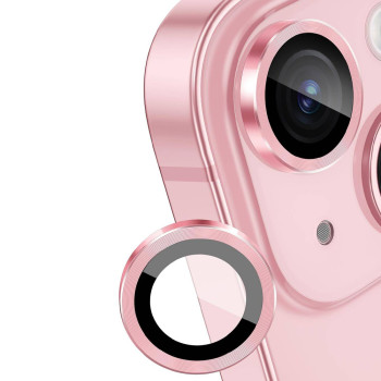 Folie Camera Foto compatibila Apple Iphone 15 Plus, 9H Anti Explozie Securizata, Roz