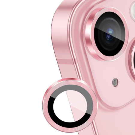 Folie Camera Foto compatibila Apple Iphone 15 Plus, 9H Anti Explozie Securizata, Roz