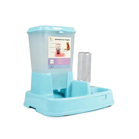 Distribuitor 2in1 pentru animale de alimente si apa, Profesional Cup, Albastru