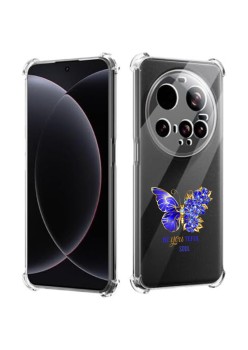 Husa Antisoc pentru Xiaomi 15 Ultra AirBag TPU, Colțuri Ranforsate- Butterfly Albastru