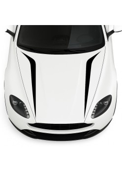 Stickere auto capota Hood Stripes V2, set 2 bucati, 100x26 cm, Negru, folie Oracal autoadeziva, rezistenta exterior