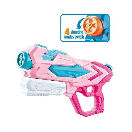 Pistol cu Apa pentru Copii 6 ani+, Rezervor 900 ml pentru Piscina/Plaja, Quick Fill, 4 Duze, Multicolor