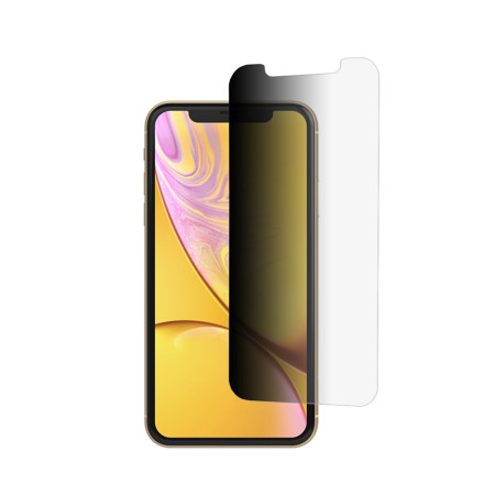 Folie telefon Privacy de sticla compatibila iPhone XR / 11, 2.5D, Protectie Profesionala, Case Friendly, Negru