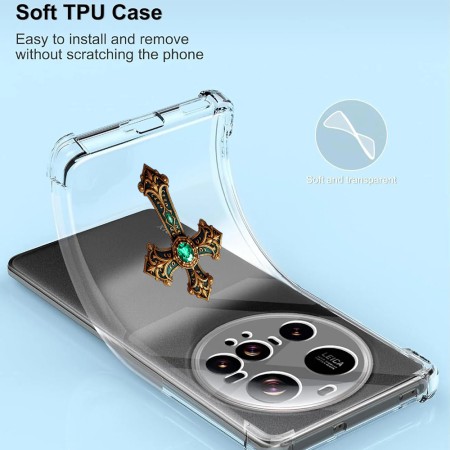 Husa Antisoc pentru Xiaomi 15 Ultra - AirBag TPU, Colțuri Ranforsate - Cross Smarald
