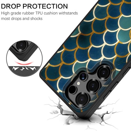 Husă pentru Samsung Galaxy S25 Ultra, DC Cobalt Marble, Protecție Cameră, Antișoc, Design Slim, Seigaiha