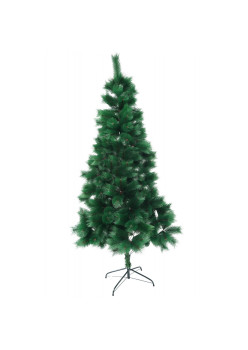 Brad artificial tip pin verde, inaltime 180 cm, 260 ramuri cu ace 3D 12 cm, suport metalic inclus