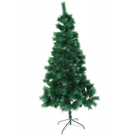 Brad artificial tip pin verde, inaltime 180 cm, 260 ramuri cu ace 3D 12 cm, suport metalic inclus