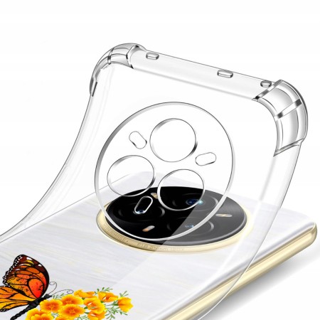 Husa Antisoc pentru Realme 14 Pro - AirBag TPU, Colțuri Ranforsate- Butterfly Galben 