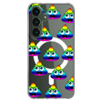 Husa personalizata pentru Samsung Galaxy S24, MagSafe Atasare Magnetica, Rainbow Poop