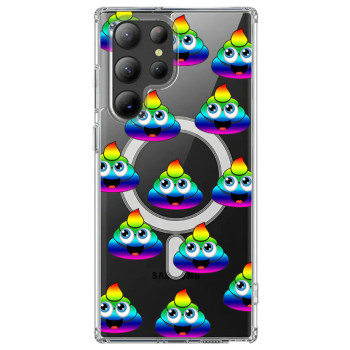Husa personalizata pentru Samsung Galaxy S24 Ultra, MagSafe Atasare Magnetica, Rainbow Poop