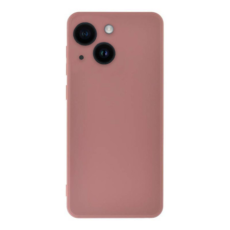 Husa Silicon compatibila Apple iPhone 15 Plus, Soft Matt, Protectie Camera Foto, Roz Pal