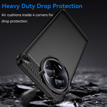 Husa Carbon compatibila Realme C67 4G, Tech AntiSoc, Negru