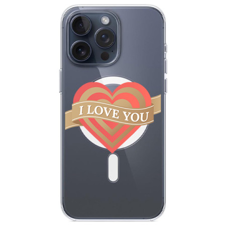 Husa personalizata Apple iPhone 14 Pro Max, MagSafe, Love You