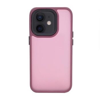 Husa cu protectie la camere si finisaj mat compatibil Apple iPhone 12, Smoked, Bordo
