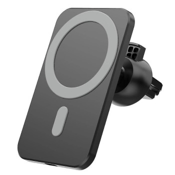  Suport telefon pentru auto cu incarcare Wireless HTPMAG, fixare in grila de ventilatie, Universal compatibil Android si IOS, wireless charger auto X16 