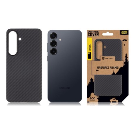 Husa Telefon Tactical MagForce Aramid pentru Samsung Galaxy S25 Plus, Fibra Aramida, Ultra Slim 0.8 mm, Inel Magnetic, Negru