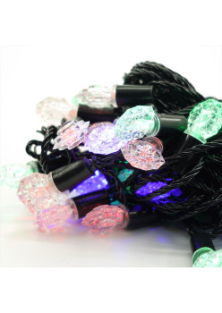 Instalatie Brad de Craciun liniara, RGRB, 10 m din care 1m prelungitor, 220V, 40 LED, Interconectabila, Fir Negru, Multicolor