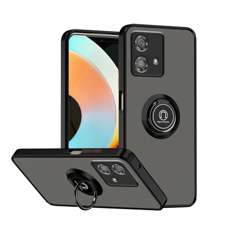 Husa telefon compatibila Motorola Moto G84, Glinth Magnet Auto si Inel Rotativ, Negru