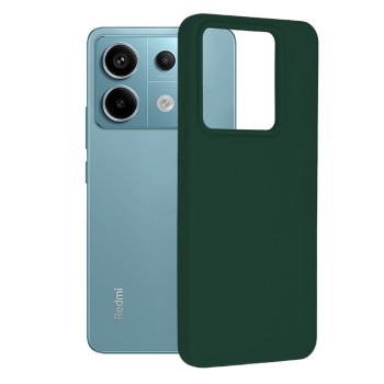 Husa de telefon compatibila Xiaomi Redmi Note 13 Pro / Poco X6 Pro, Antiamprenta, Interior Microfibra, Camera Extra Pro, Dark Green