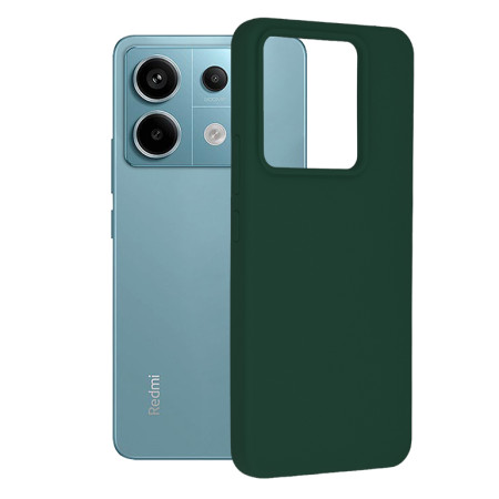 Husa de telefon compatibila Xiaomi Redmi Note 13 Pro / Poco X6 Pro, Antiamprenta, Interior Microfibra, Camera Extra Pro, Dark Green