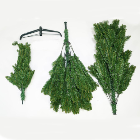 Brad artificial Clasic de Craciun 1.8m, interior/exterior, diametru 105 cm, 649 ramuri, suport metalic inclus, Verde
