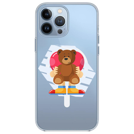 Husa personalizata Apple iPhone 15 Pro Max, MagSafe, Teddy Bear Love