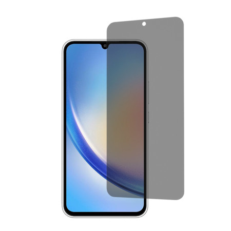 Folie telefon Privacy de sticla compatibila Samsung Galaxy A34 securizata, 2.5D, Protectie Profesionala, Case Friendly, Negru