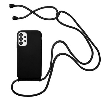 Husa compatibila cu Samsung Galaxy A33, Strap, Cu Snur prindere gat regrabil, Camera Protect, Antishock, Negru