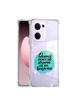 Husa Antisoc pentru Oppo Reno13 F, AirBag PRO, Clear, Queens Don't Do Drama We Do Business 