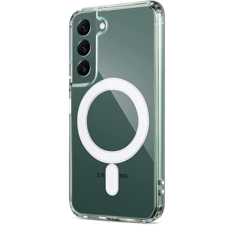 Husa MagSafe compatibila Samsung Galaxy S24, Atasare Magnetica, Clear Case, Transparent