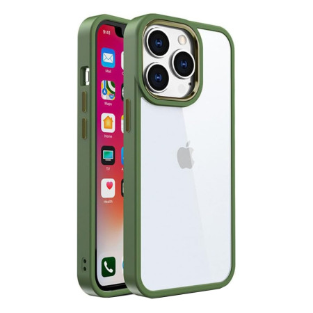Husa antisoc compatibila Apple iPhone 14 Pro Max, Super Camera Protect, Clear PC, Verde