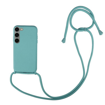 Husa compatibila cu Samsung Galaxy S23 Plus, Strap, Cu Snur prindere gat regrabil, Camera Protect, Antishock, Mint Green