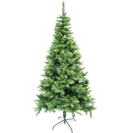 Brad artificial clasic de Craciun 2.1m, interior/exterior, diametru 106 cm, 663 ramuri, suport metalic inclus, Verde