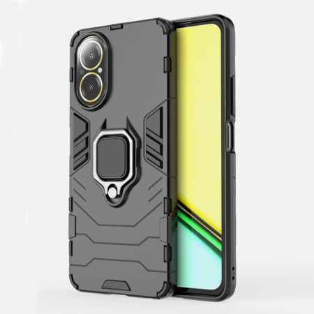 Husa telefon compatibila Realme C67, Inel Magnetic tip Suport Auto, Negru
