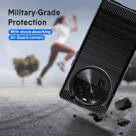 Husa Carbon compatibila Xiaomi Poco X6 Pro, Tech AntiSoc, Negru