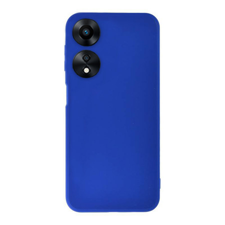 Husa Silicon compatibila Oppo A78 4G, Soft Matt, Protectie Camera Foto, Albastru