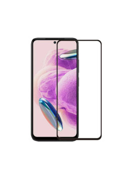 Folie de sticla compatibila Xiaomi Redmi Note 12S, Case Friendly, Lipire Completa, 9H, Negru