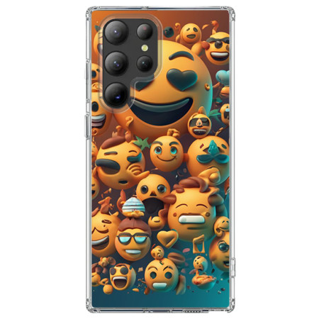 Husa personalizata pentru Samsung Galaxy S24 Ultra, MagSafe Atasare Magnetica, Emoji Faces