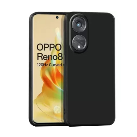 Husa Silicon compatibila Oppo Reno8 T, Soft Matt, Protectie Camera Foto, Negru
