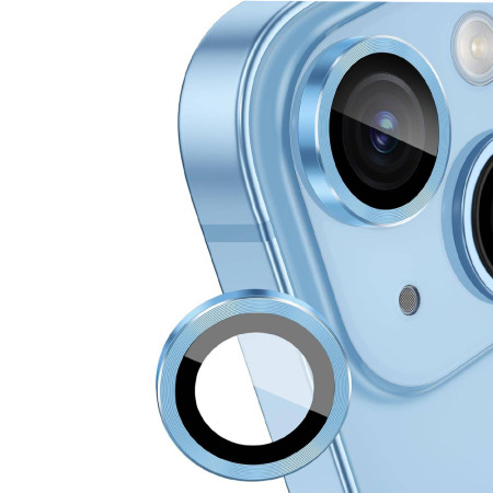 Folie Camera Foto compatibila Apple Iphone 15 Plus, 9H Anti Explozie Securizata, Blue