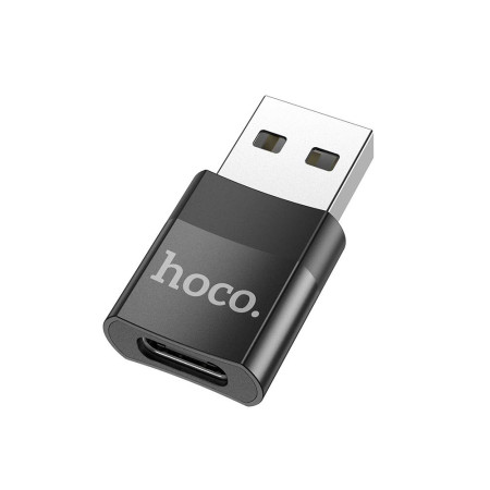 Adaptor Hoco UA17 USB male la Type-C female negru