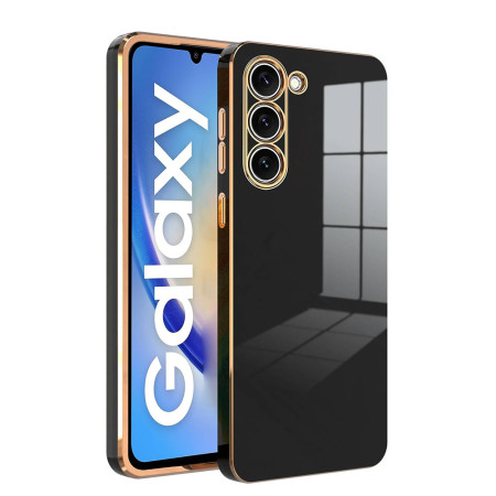 Husa telefon compatibila Samsung Galaxy A54, Crome Electroplacat, TPU Shockproof, Negru