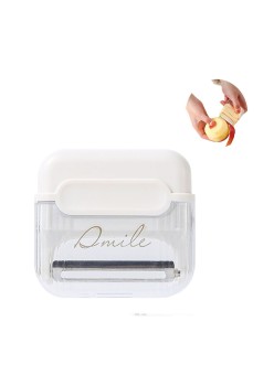 Decojitor Manual pentru Legume și Fructe, Portabil cu Magnet, Lamă Dublă din Inox, Design Compact, Alb, 6.7x6x1.6 cm