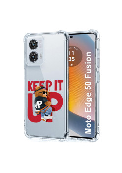 Husa Antisoc pentru Motorola Edge 50 Fusion, AirBag PRO, Clear, Keep it Up