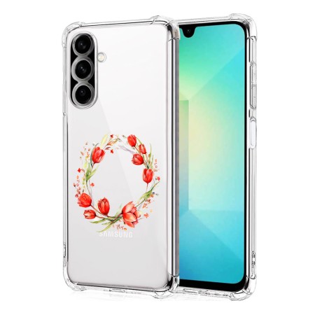 Husa Antisoc pentru Samsung Galaxy A26, AirBag, Pink wreath 15, Clear 