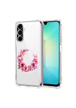 Husa Antisoc pentru Samsung Galaxy A26, AirBag, Pink wreath 1, Clear 
