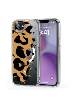 Husa pentru iPhone 16e, Atasare Magnetica, MagSafe, Pattern Skin 07, Clear