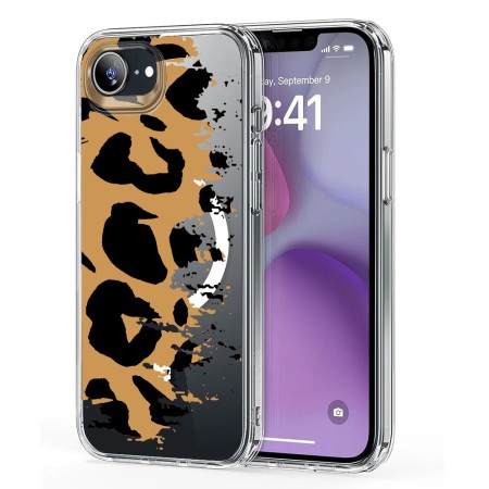 Husa pentru iPhone 16e, Atasare Magnetica, MagSafe, Pattern Skin 07, Clear