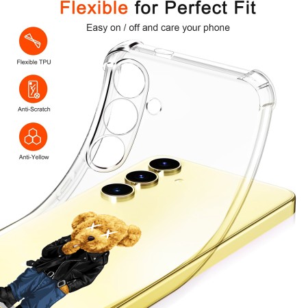 Husa Antisoc pentru Samsung Galaxy S25 Plus, AirBag PRO, Clear, Stay Real