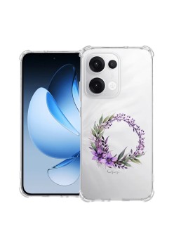 Husa Antisoc pentru Oppo Reno13, AirBag, Pink wreath 10, Clear 
